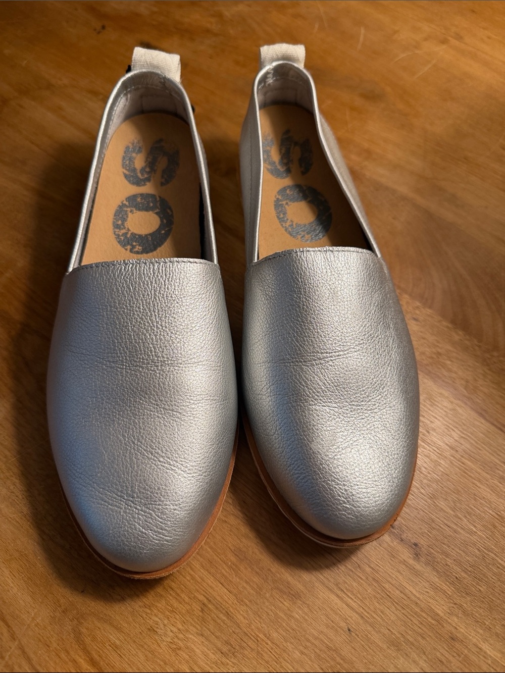Sorel Silver Metallic Slip-On Flats